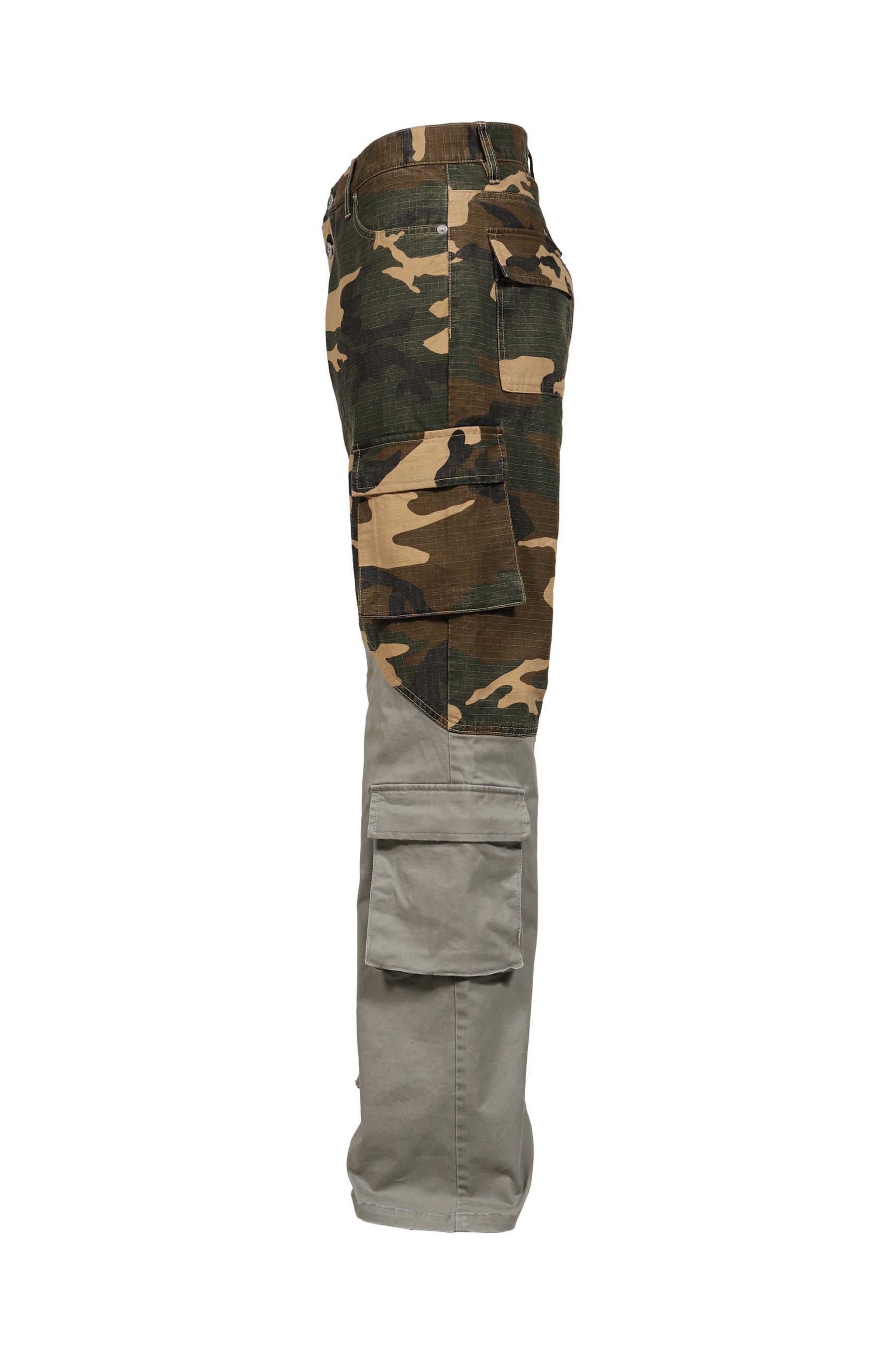BICOLOR CARGO PANTS / CAMO