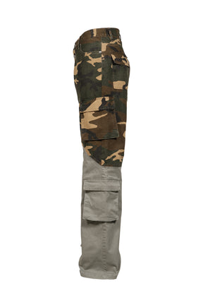 BICOLOR CARGO PANTS / CAMO