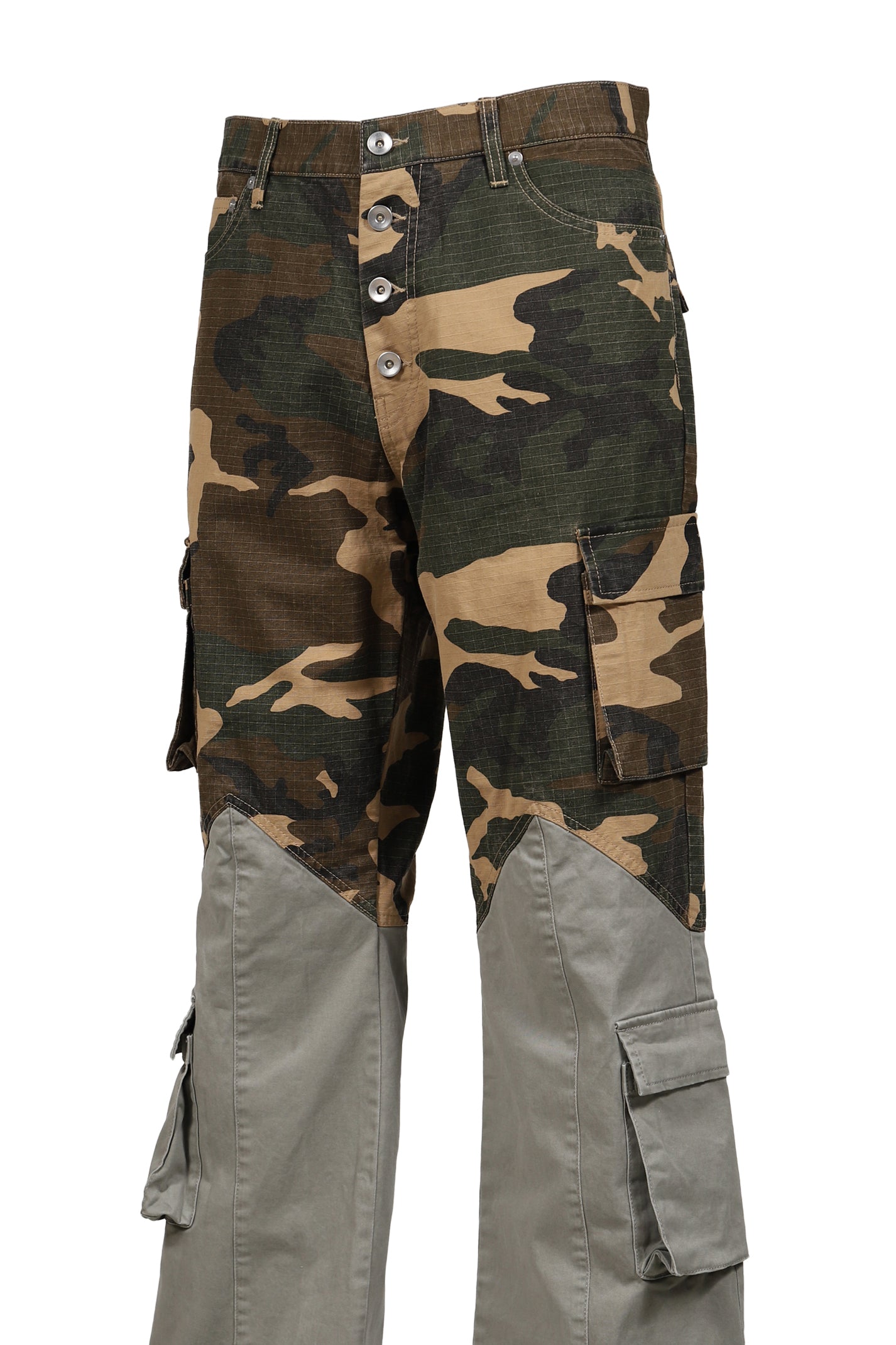 BICOLOR CARGO PANTS / CAMO