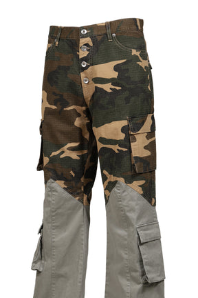 BICOLOR CARGO PANTS / CAMO