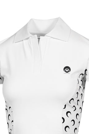 ATHLEISURE TENNIS SS POLO TOP / WHT