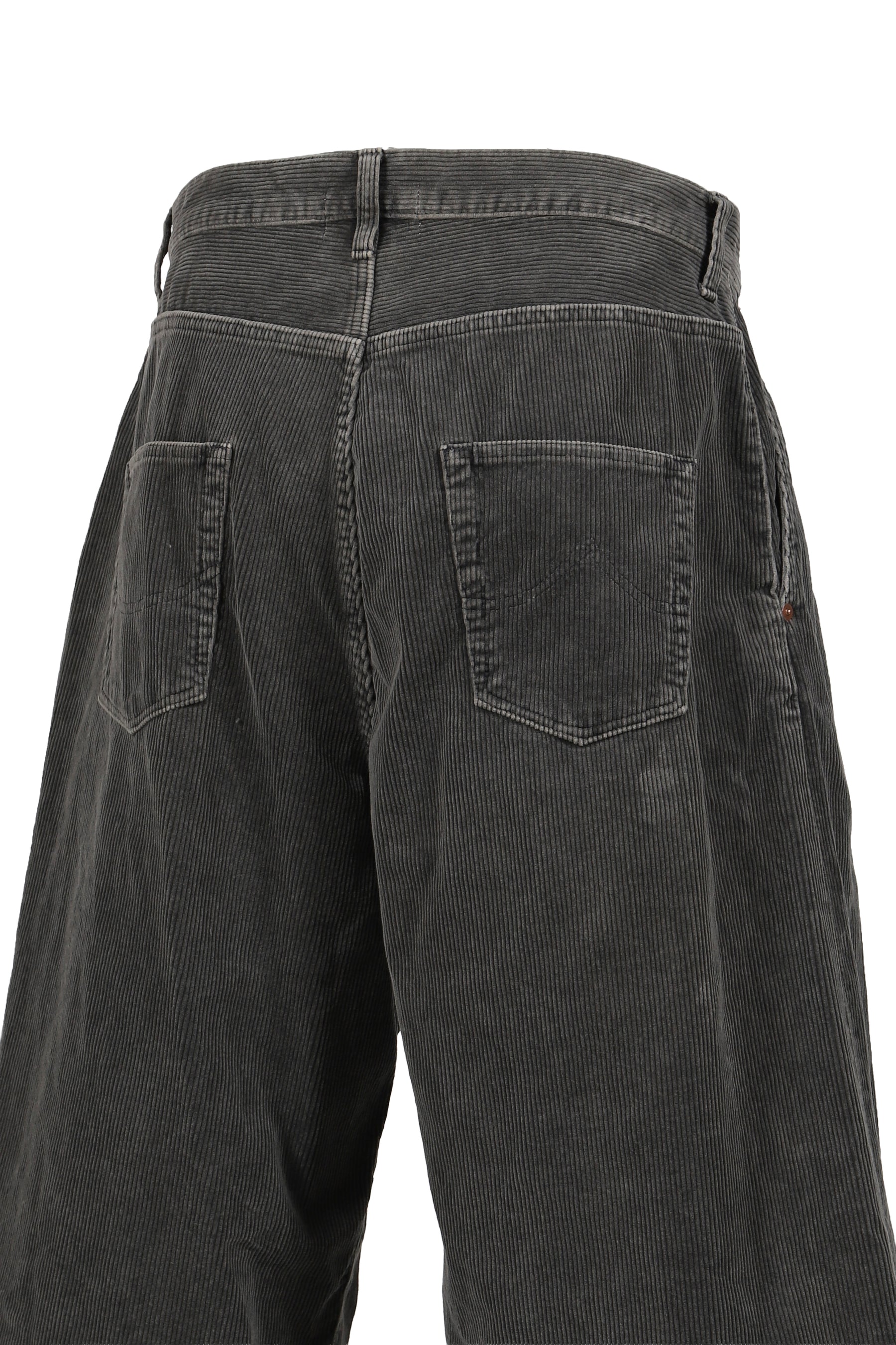 BONE APPLIQUE CORDUROY CROPPED PANTS / GRY