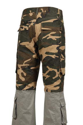 BICOLOR CARGO PANTS / CAMO