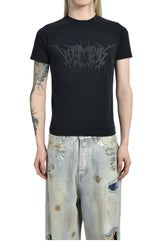 VETEMENTS ヴェトモン SS25 DRIP METAL FITTED UNISEX T-SHIRT / BLK