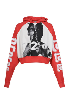 OPEN UP AGAPE HOODIE / RED / HEATHER