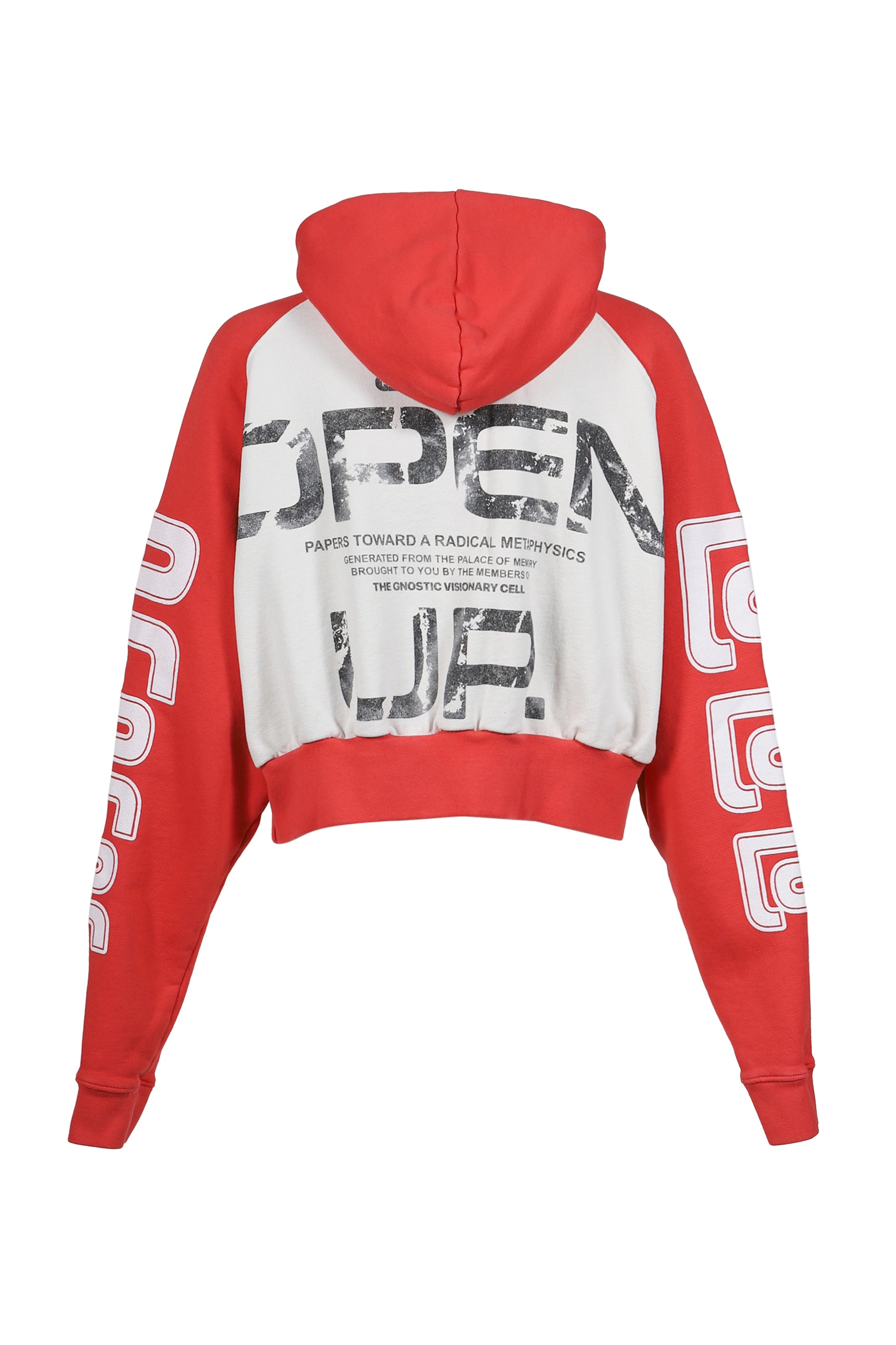 OPEN UP AGAPE HOODIE / RED / HEATHER
