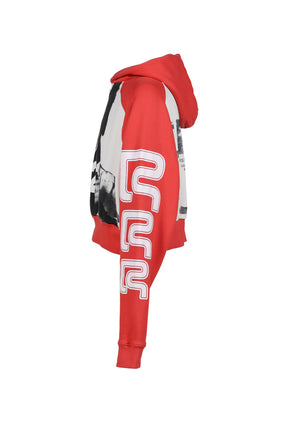 OPEN UP AGAPE HOODIE / RED / HEATHER