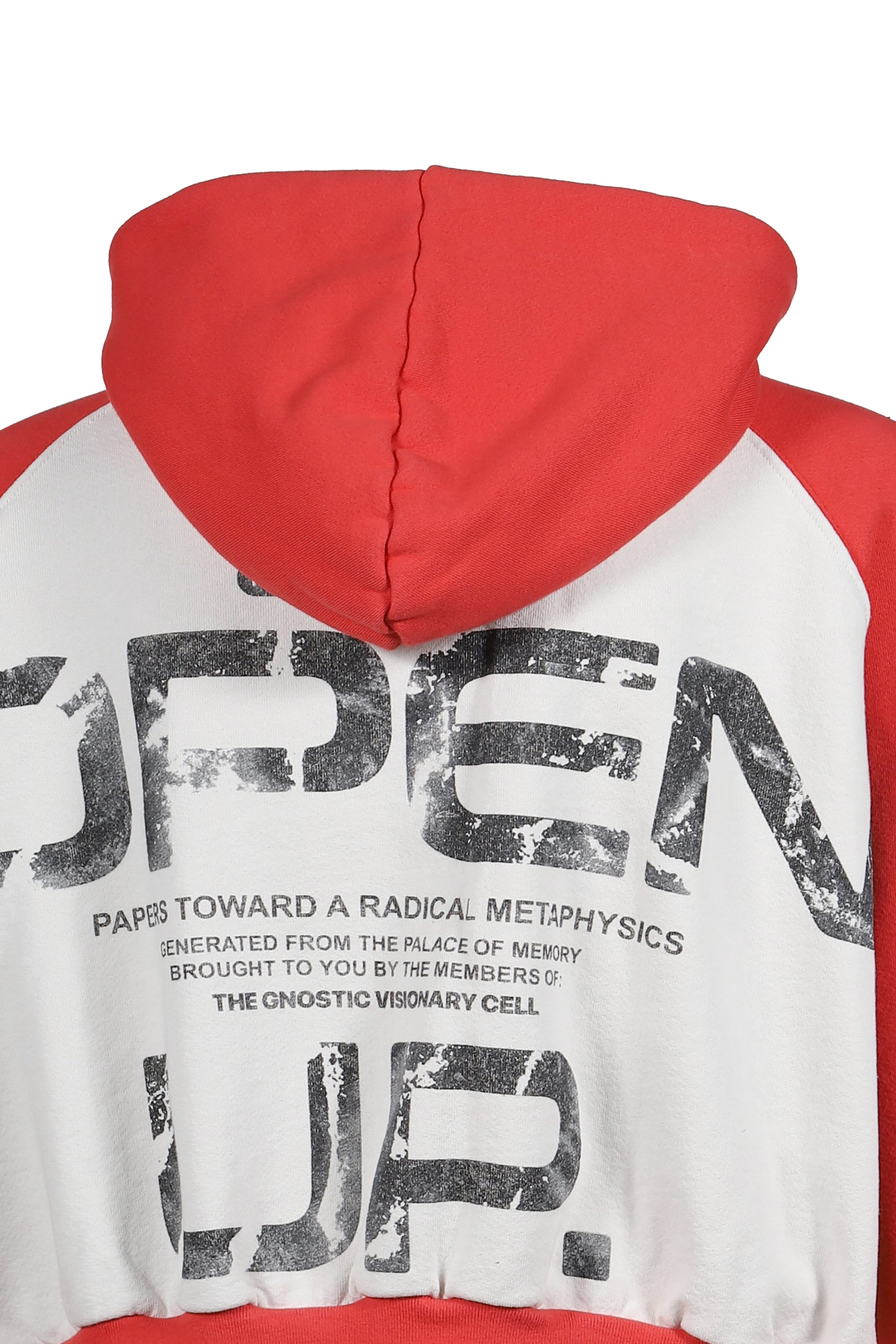 OPEN UP AGAPE HOODIE / RED / HEATHER