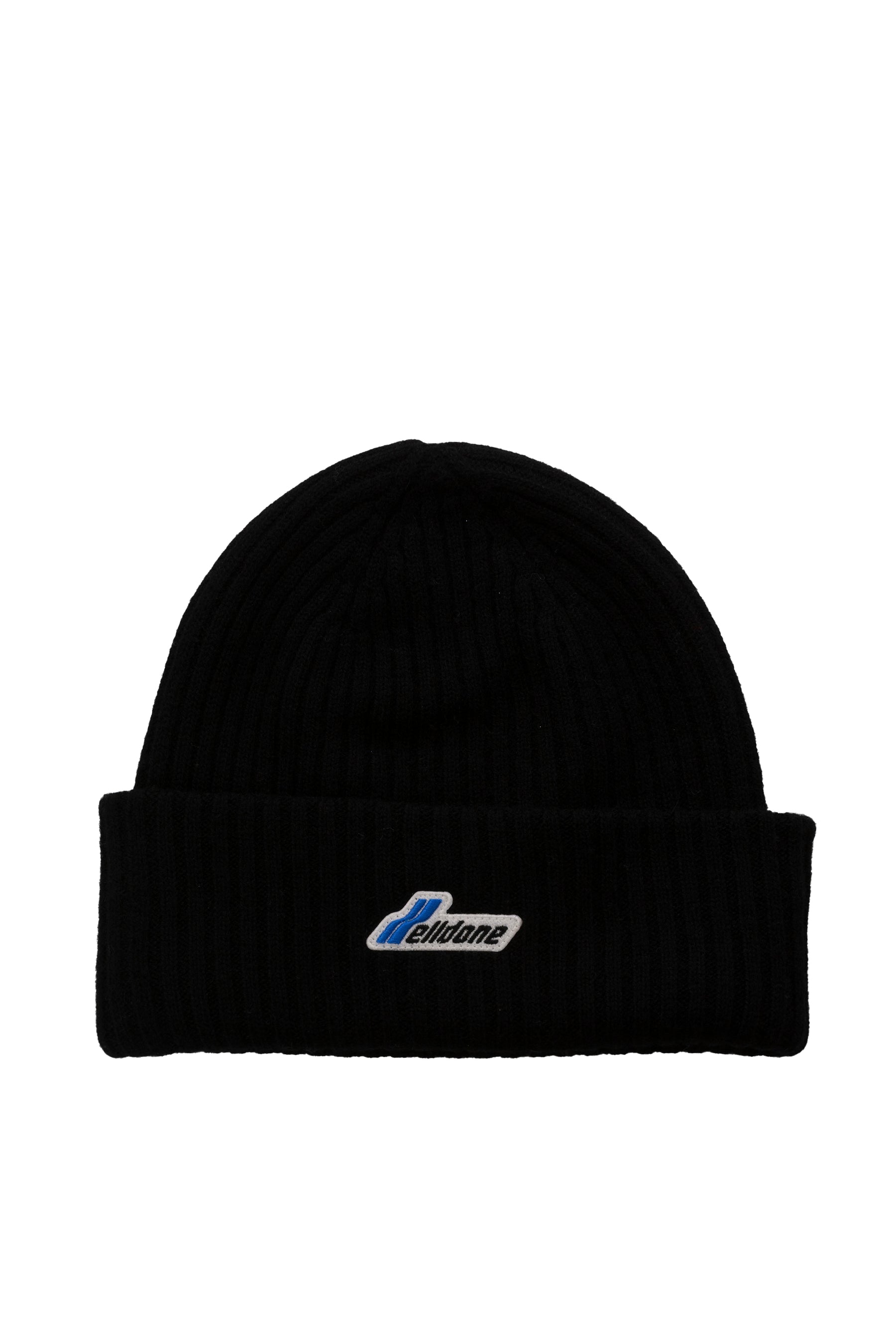 WE11DONE ウェルダン FW23 BLACK LOGO PATCHED KNIT BEANIE / BLK -NUBIAN
