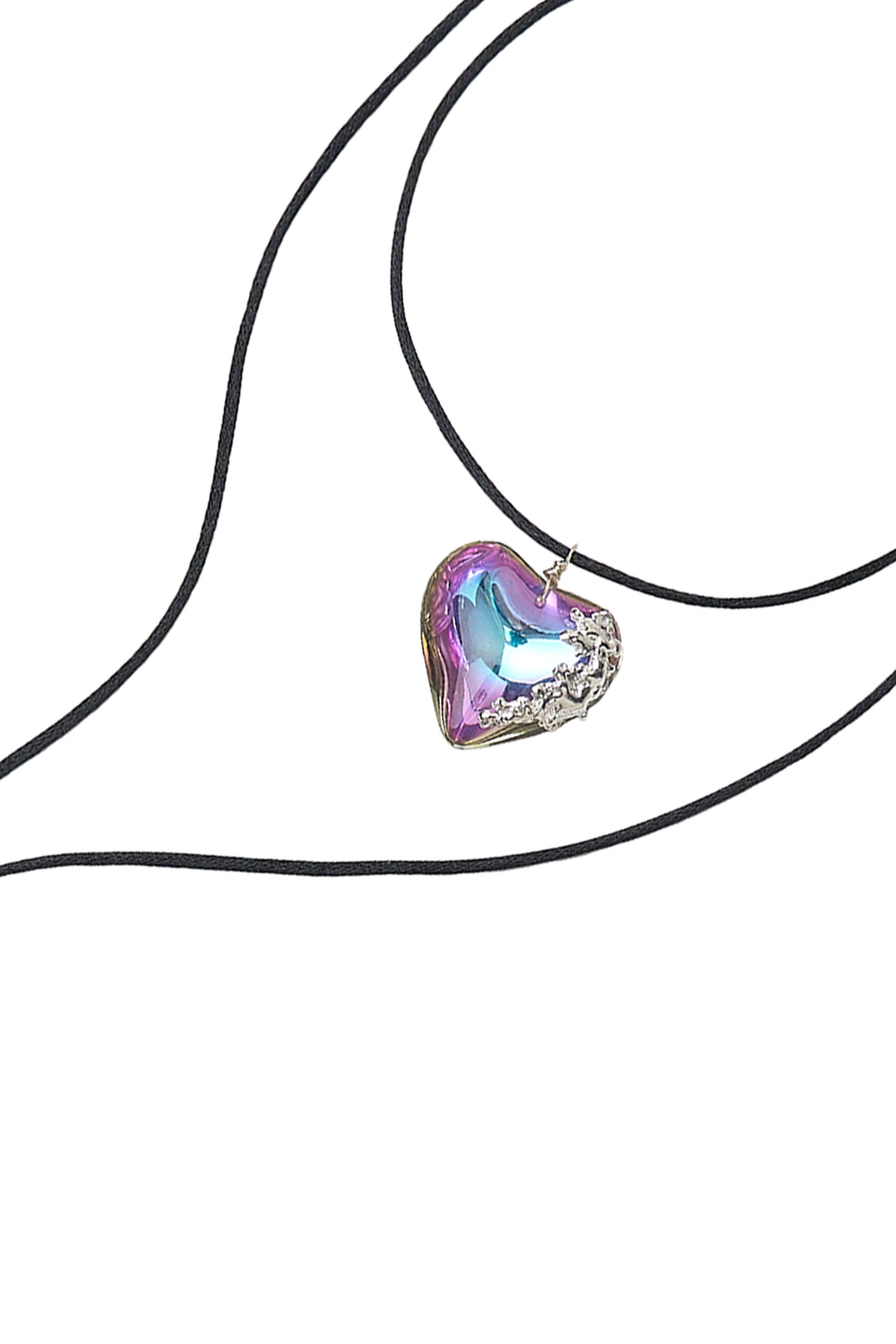 HYPNOTIZE ヒプノタイズ FW23 AURORA GLASS HEART NECKLACE(WITH