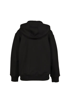 MOON LOGO FLEECE ZIPPED HOODIE / BLK