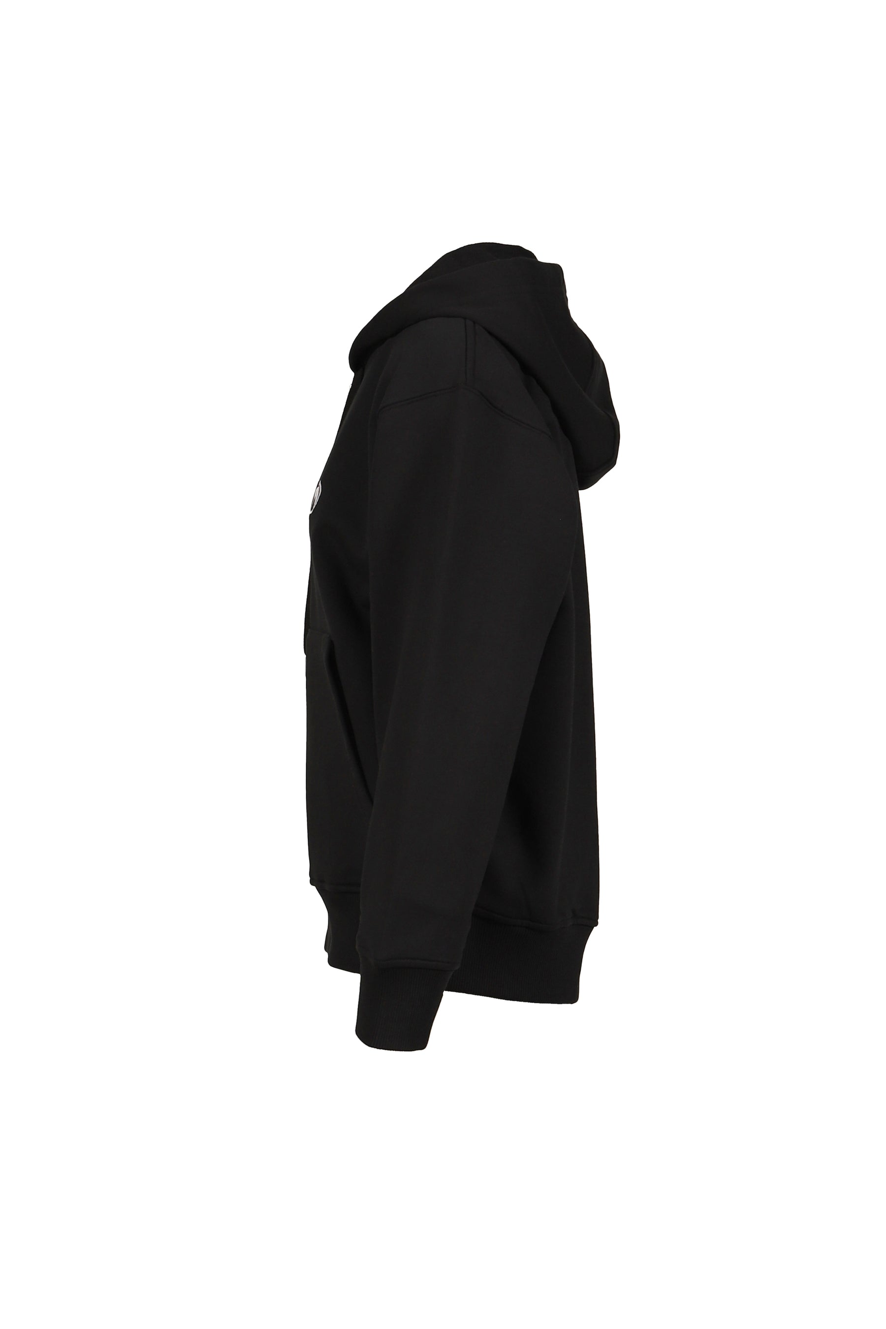 MOON LOGO FLEECE ZIPPED HOODIE / BLK