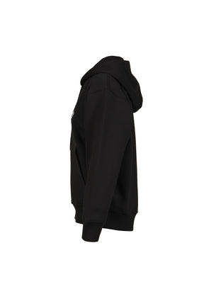 MOON LOGO FLEECE ZIPPED HOODIE / BLK