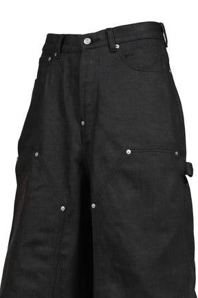 RH SUPER BAGGY DOUBLE KNEE SHORTS / RAW BLK