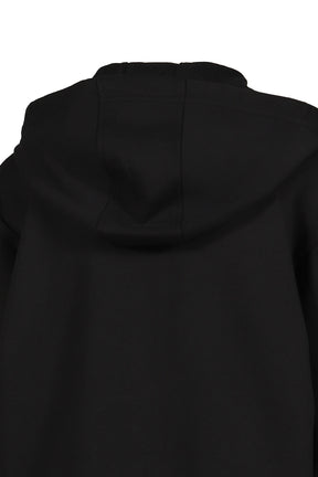 MOON LOGO FLEECE ZIPPED HOODIE / BLK