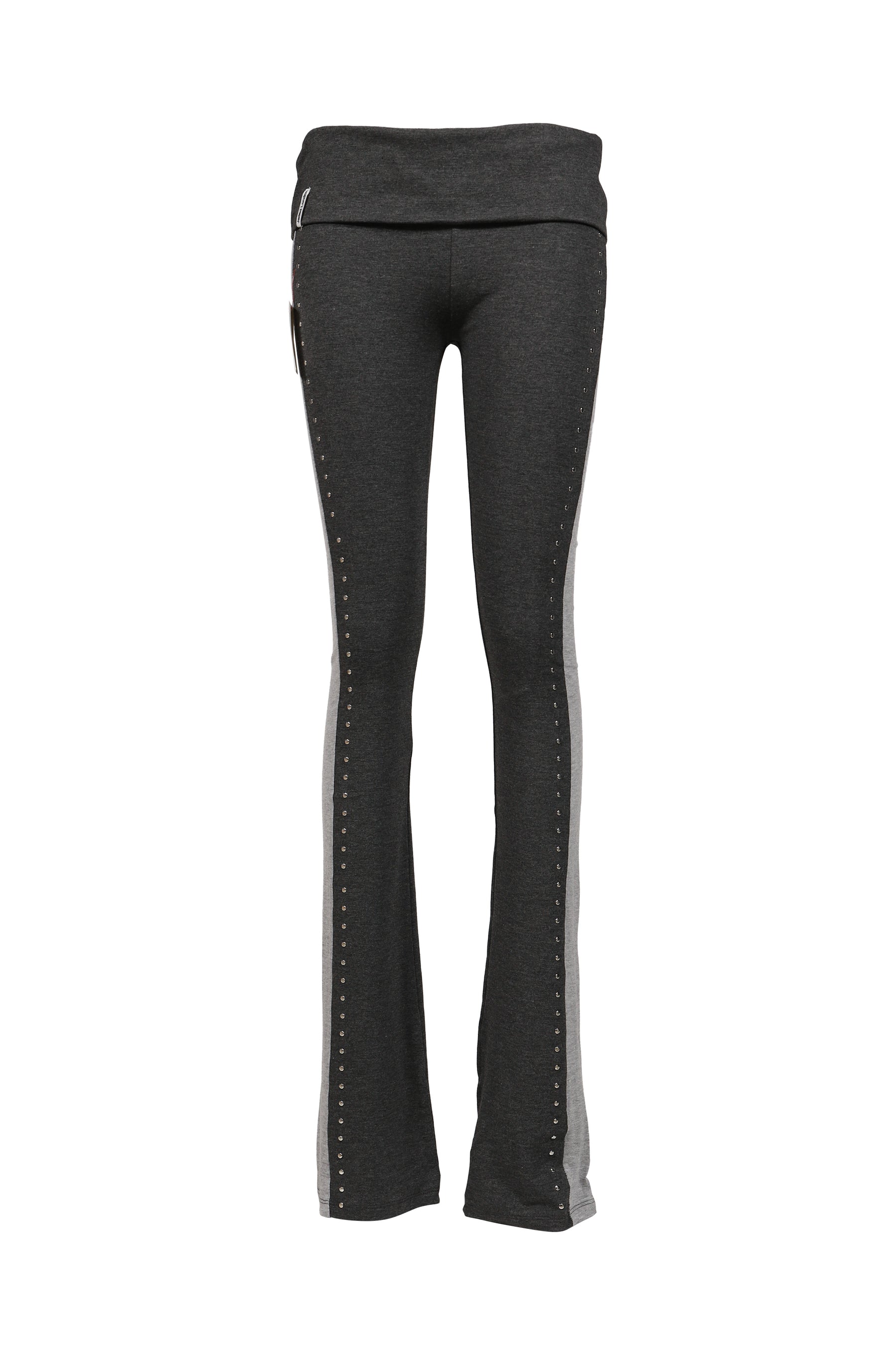 FOLDOVER STUDDED TROUSER / BLK GRY