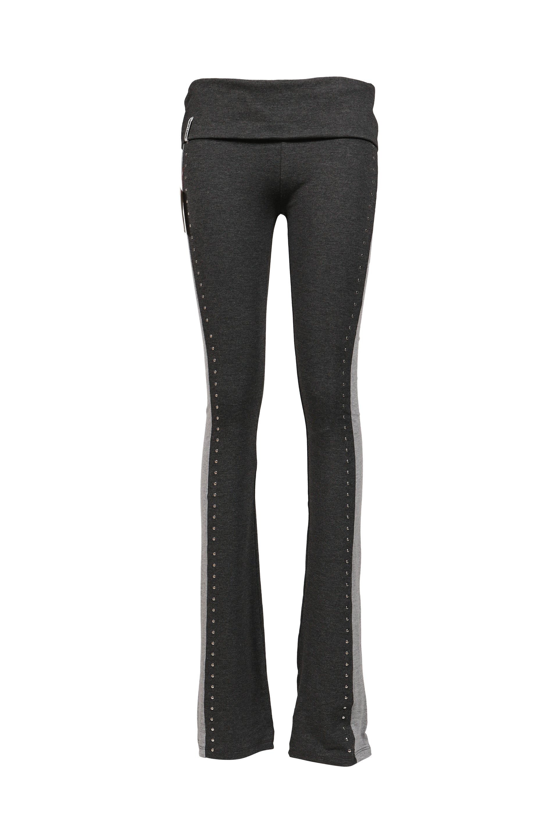 FOLDOVER STUDDED TROUSER / BLK GRY