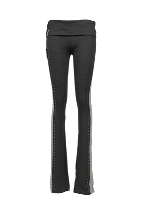 FOLDOVER STUDDED TROUSER / BLK GRY