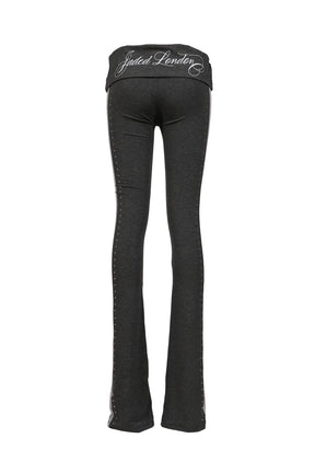 FOLDOVER STUDDED TROUSER / BLK GRY