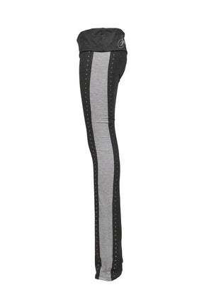 FOLDOVER STUDDED TROUSER / BLK GRY