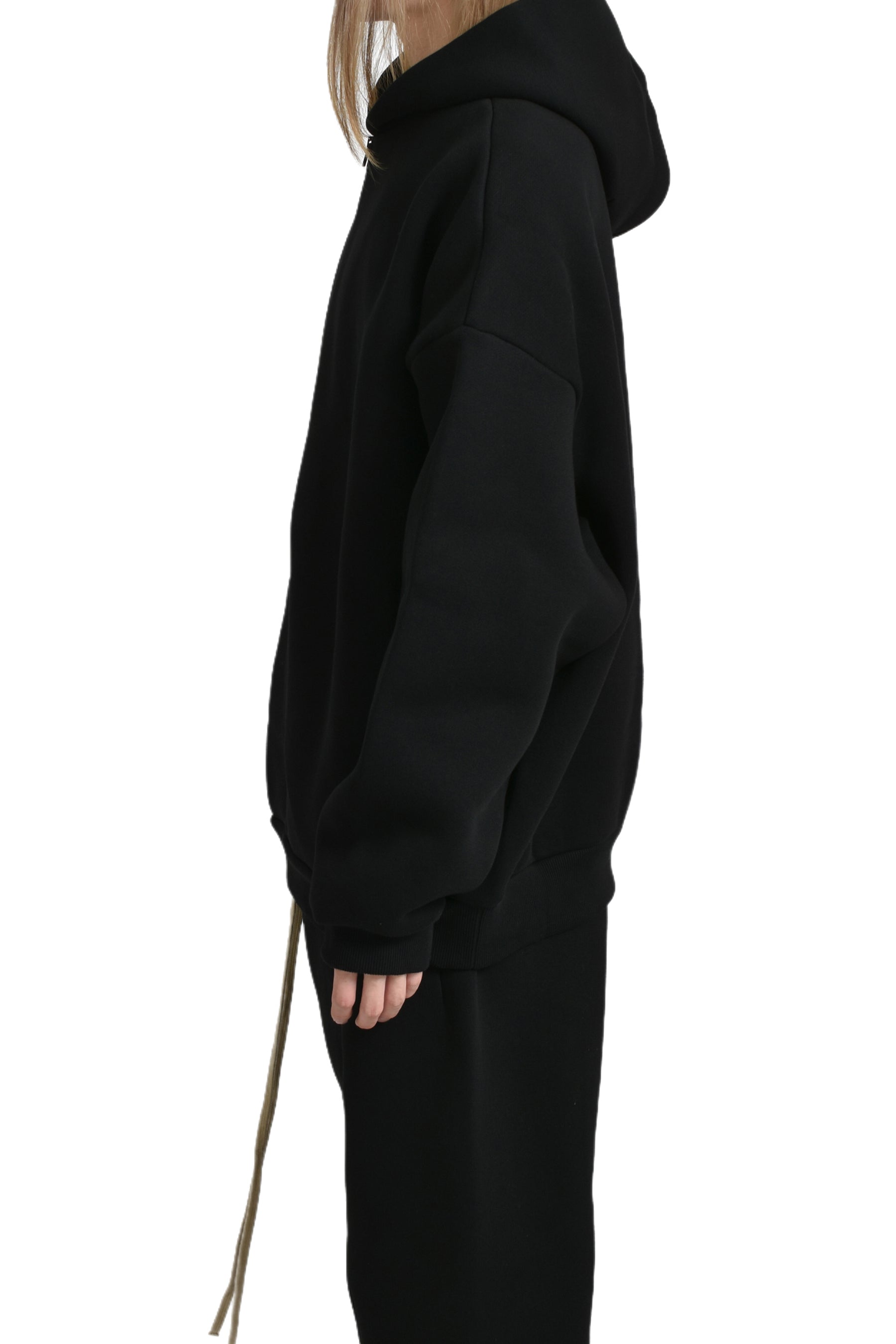 HALF ZIP HOODIE / BLK