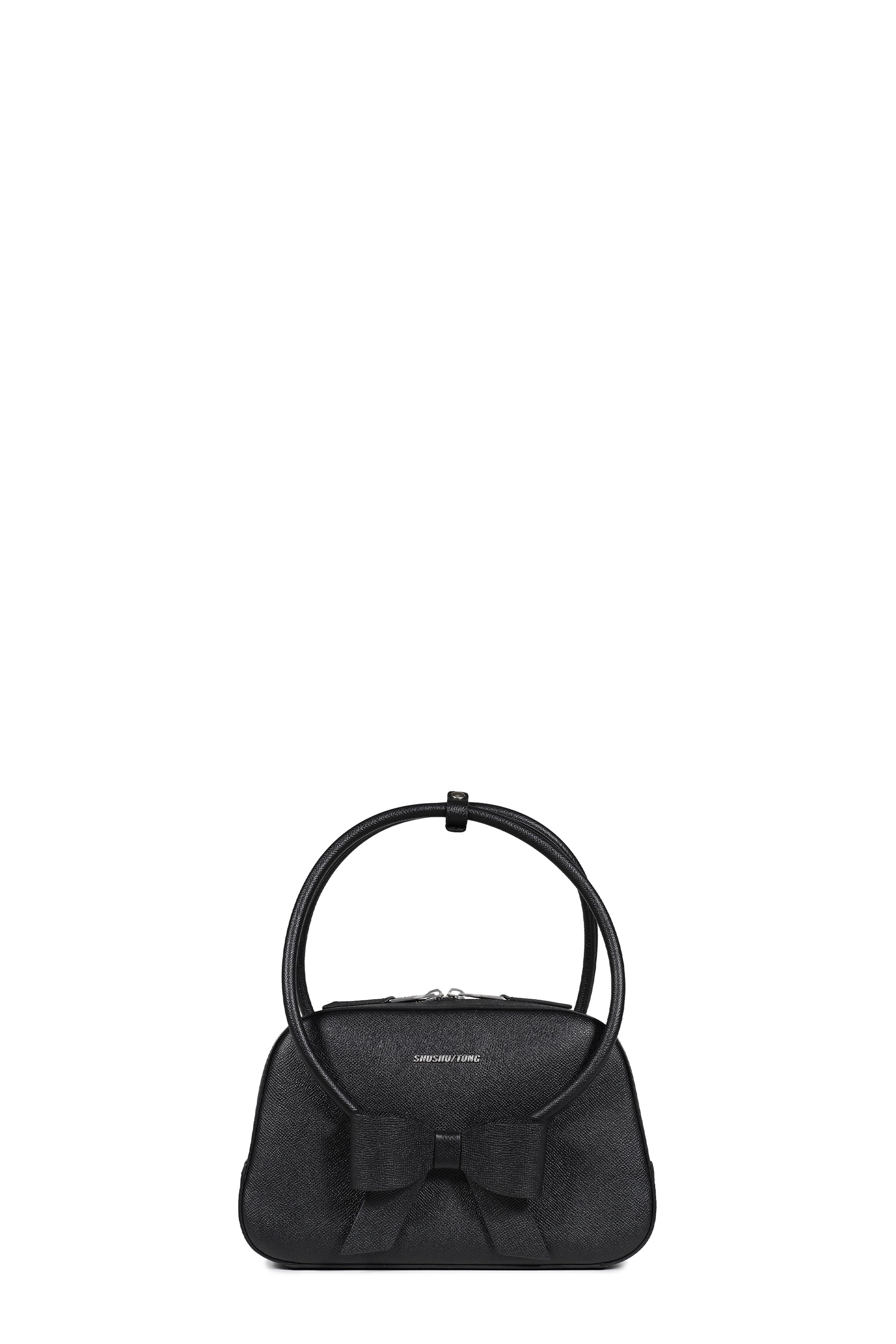 BOW RING HANDLE BAG / BLACK