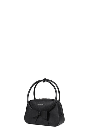 BOW RING HANDLE BAG / BLACK