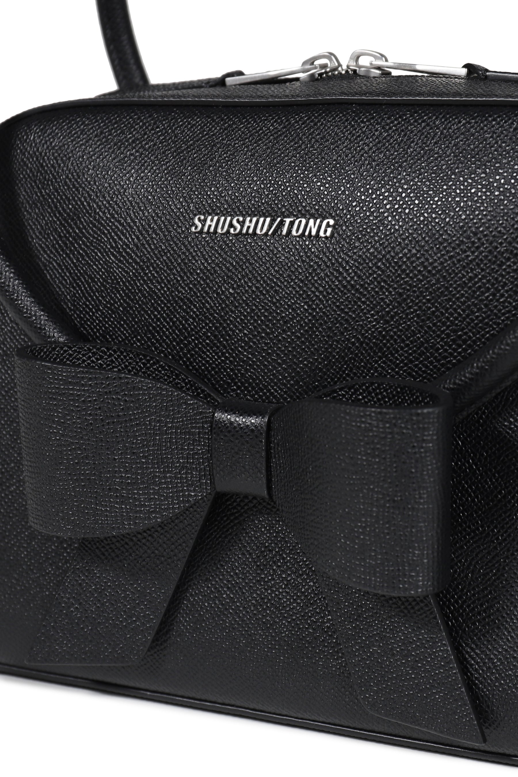 BOW RING HANDLE BAG / BLACK