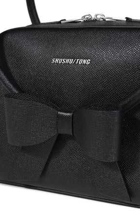 BOW RING HANDLE BAG / BLACK