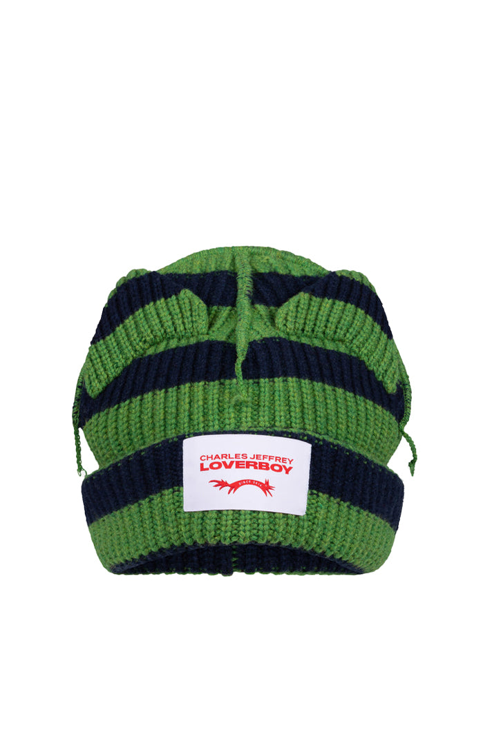 SUPERSIZED CHUNKY EARS BEANIE / GRN