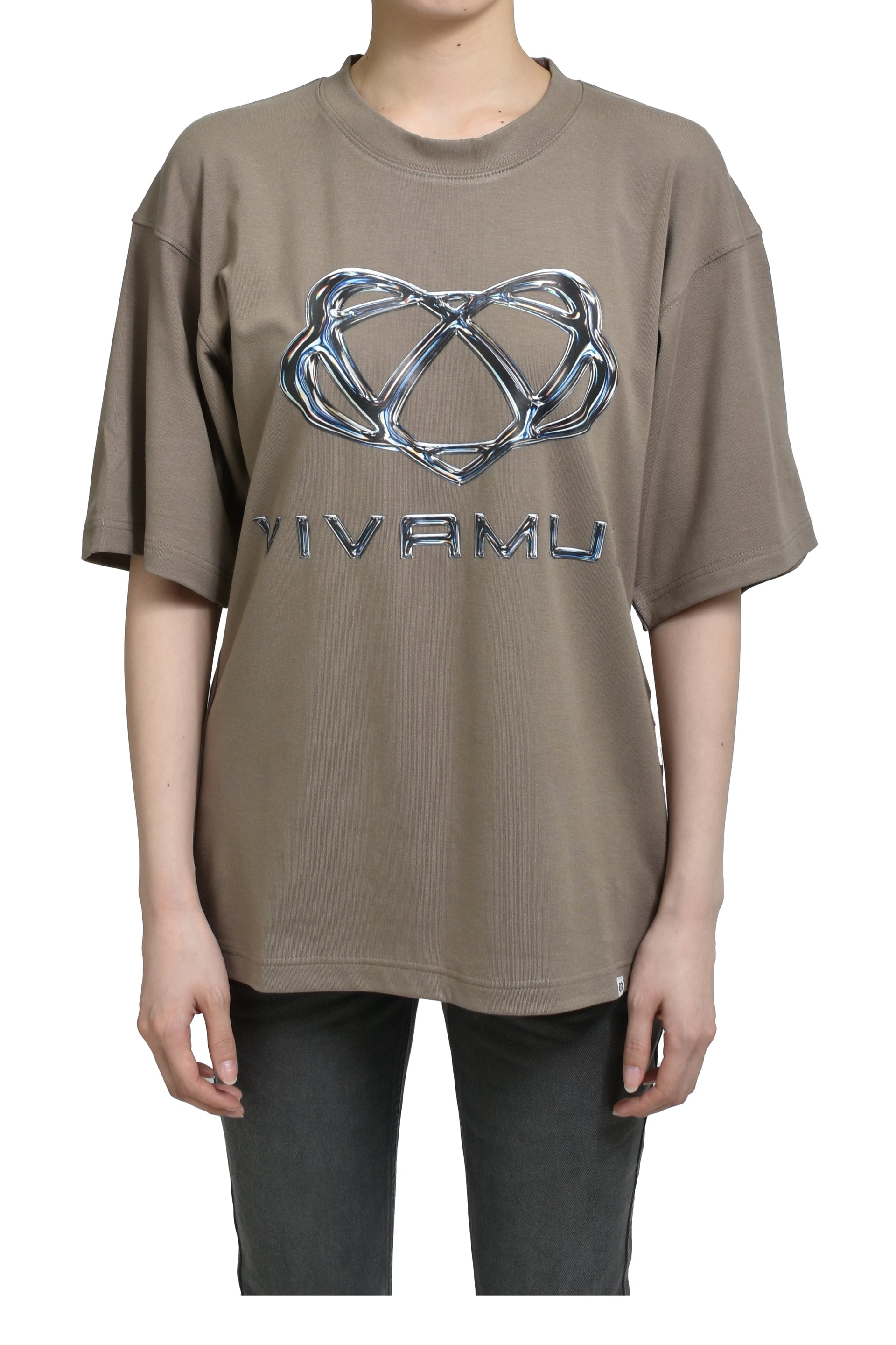 VIVAMUS VIVAMUS LOGO CREWNECK T-SHIRT / BRW