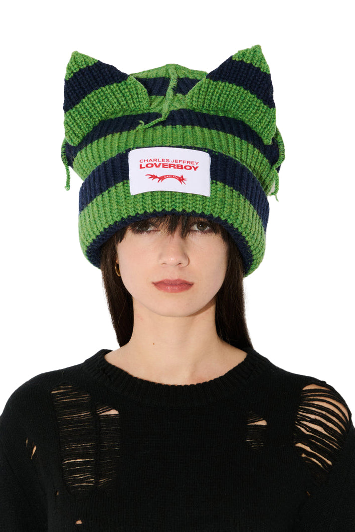 SUPERSIZED CHUNKY EARS BEANIE / GRN 