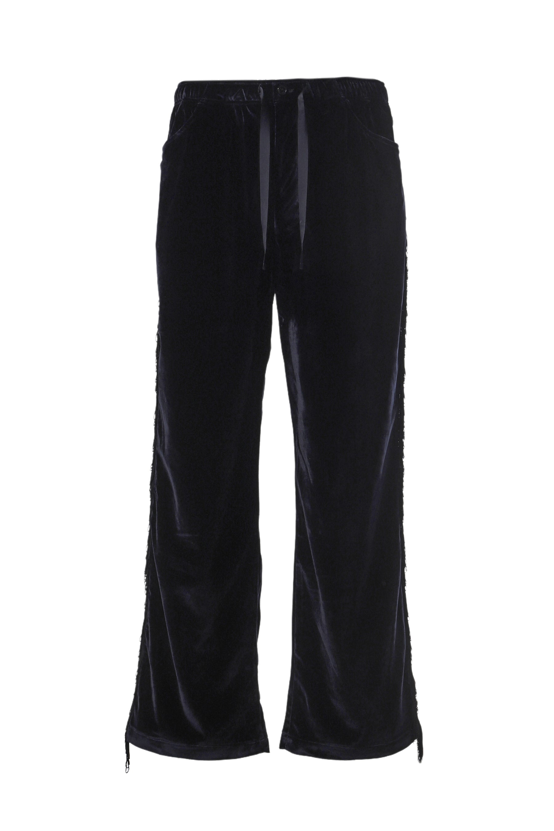 FRINGE STRING EASY PANT - TA/PE VELOUR / BLK