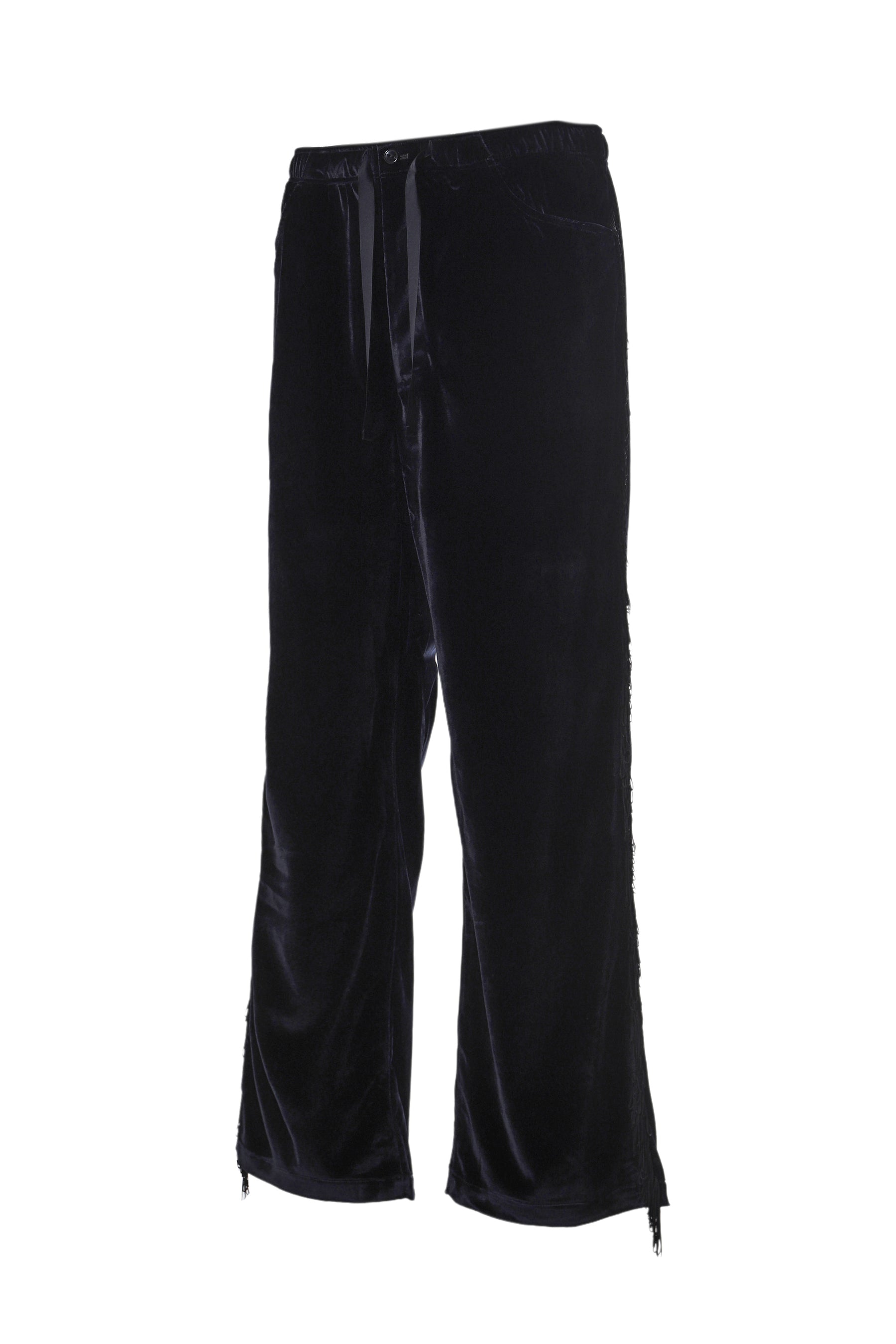 FRINGE STRING EASY PANT - TA/PE VELOUR / BLK