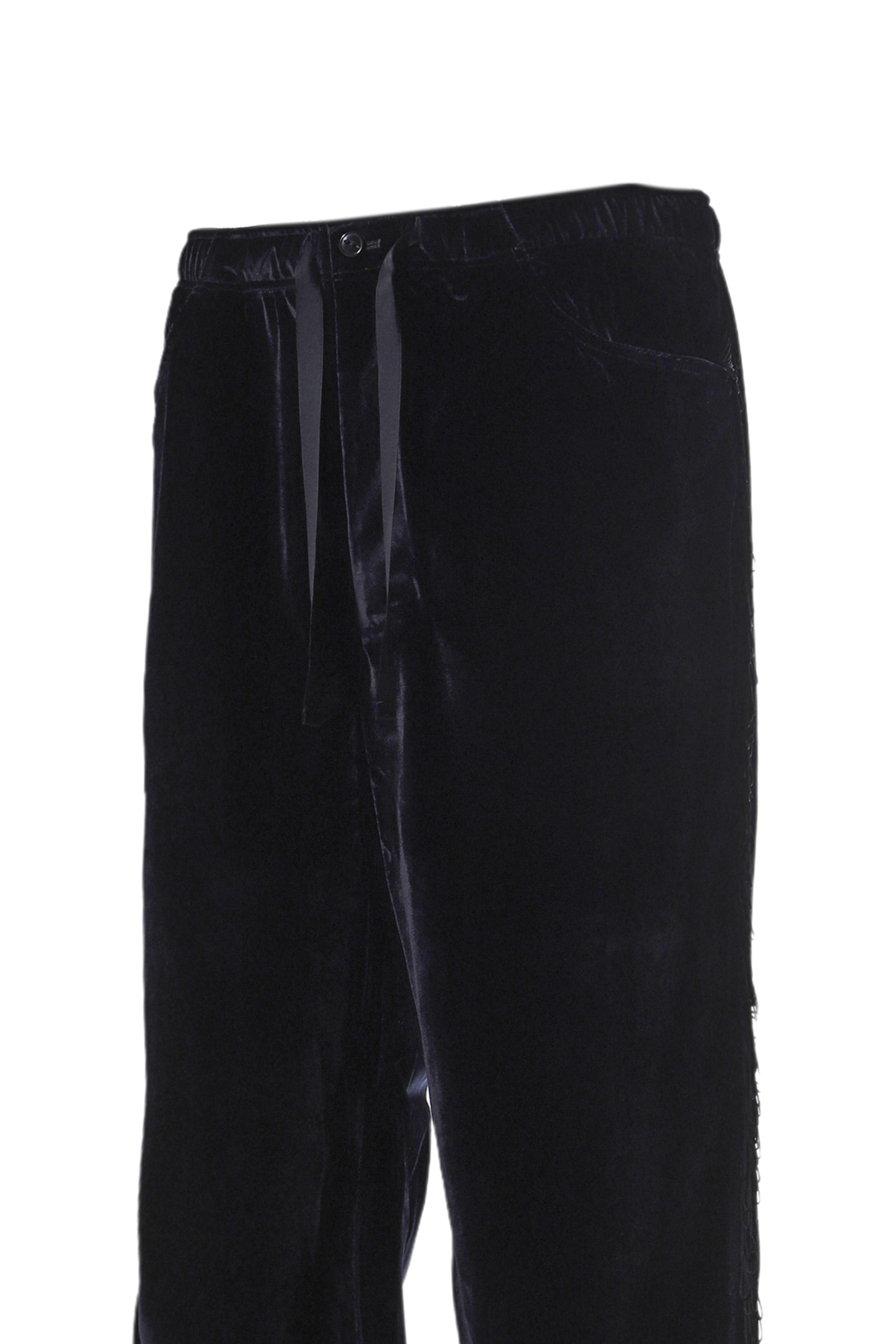 FRINGE STRING EASY PANT - TA/PE VELOUR / BLK