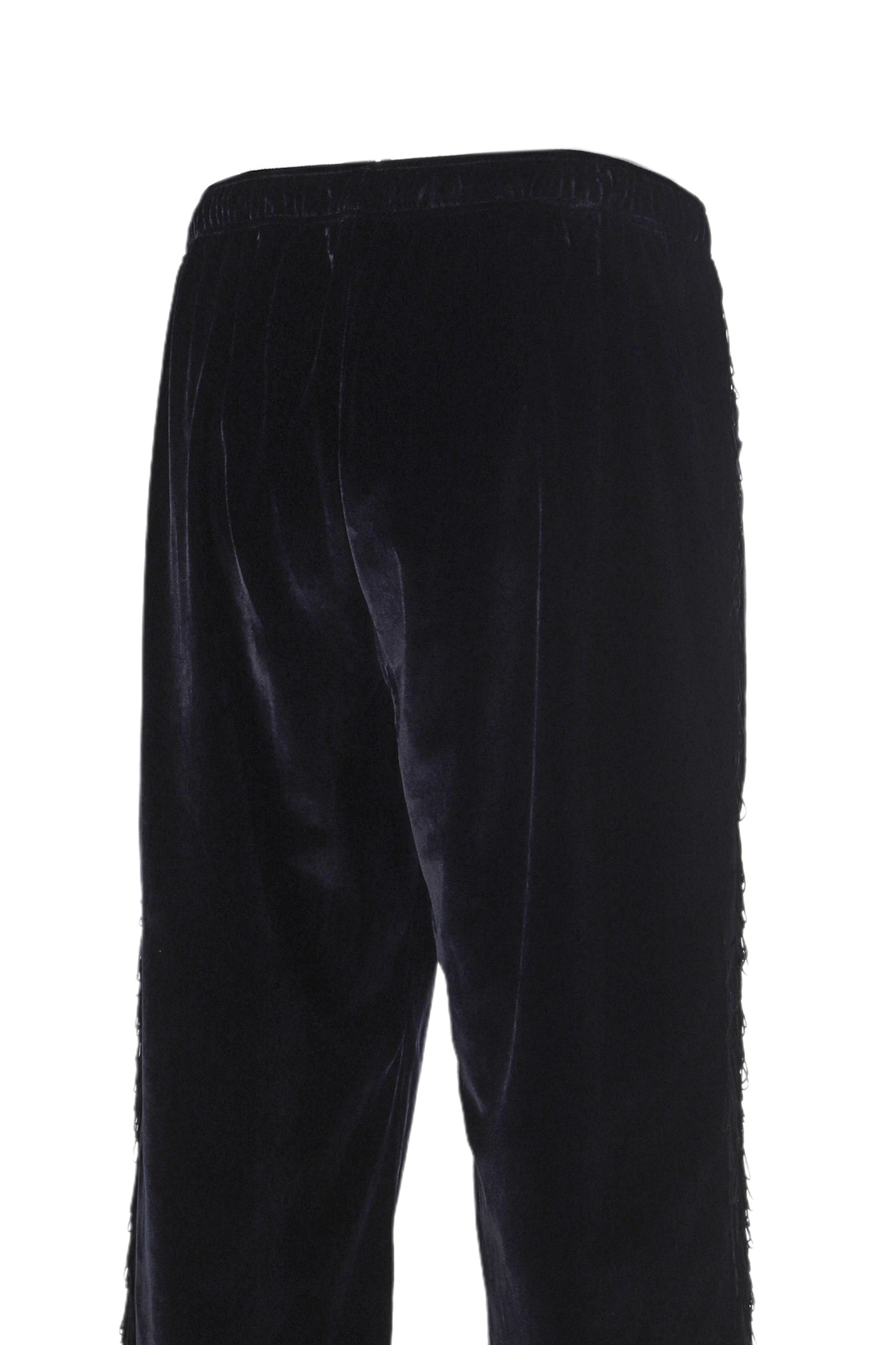 FRINGE STRING EASY PANT - TA/PE VELOUR / BLK