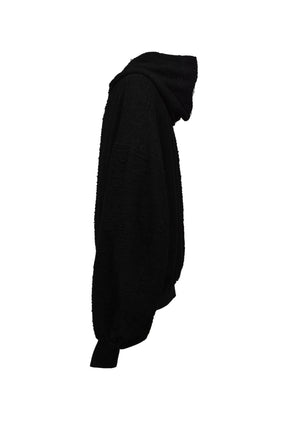 COTTON PILE JACQUARD HOODIES / BLK