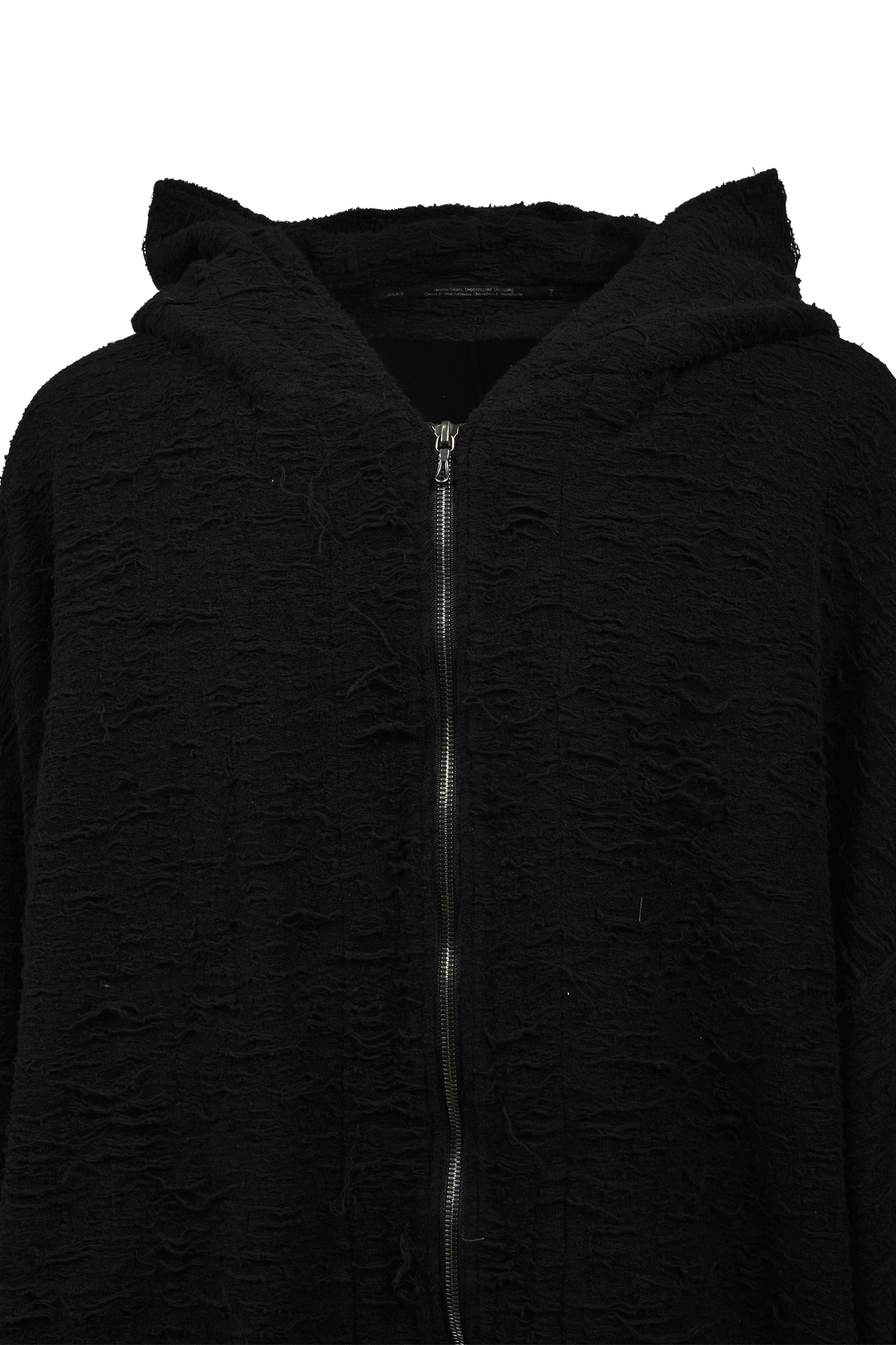 COTTON PILE JACQUARD HOODIES / BLK