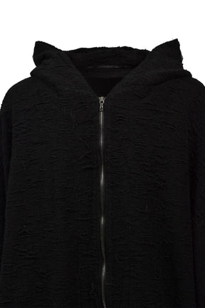 COTTON PILE JACQUARD HOODIES / BLK