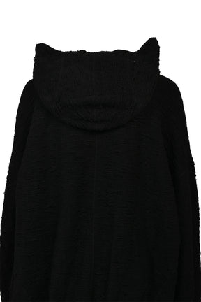 COTTON PILE JACQUARD HOODIES / BLK