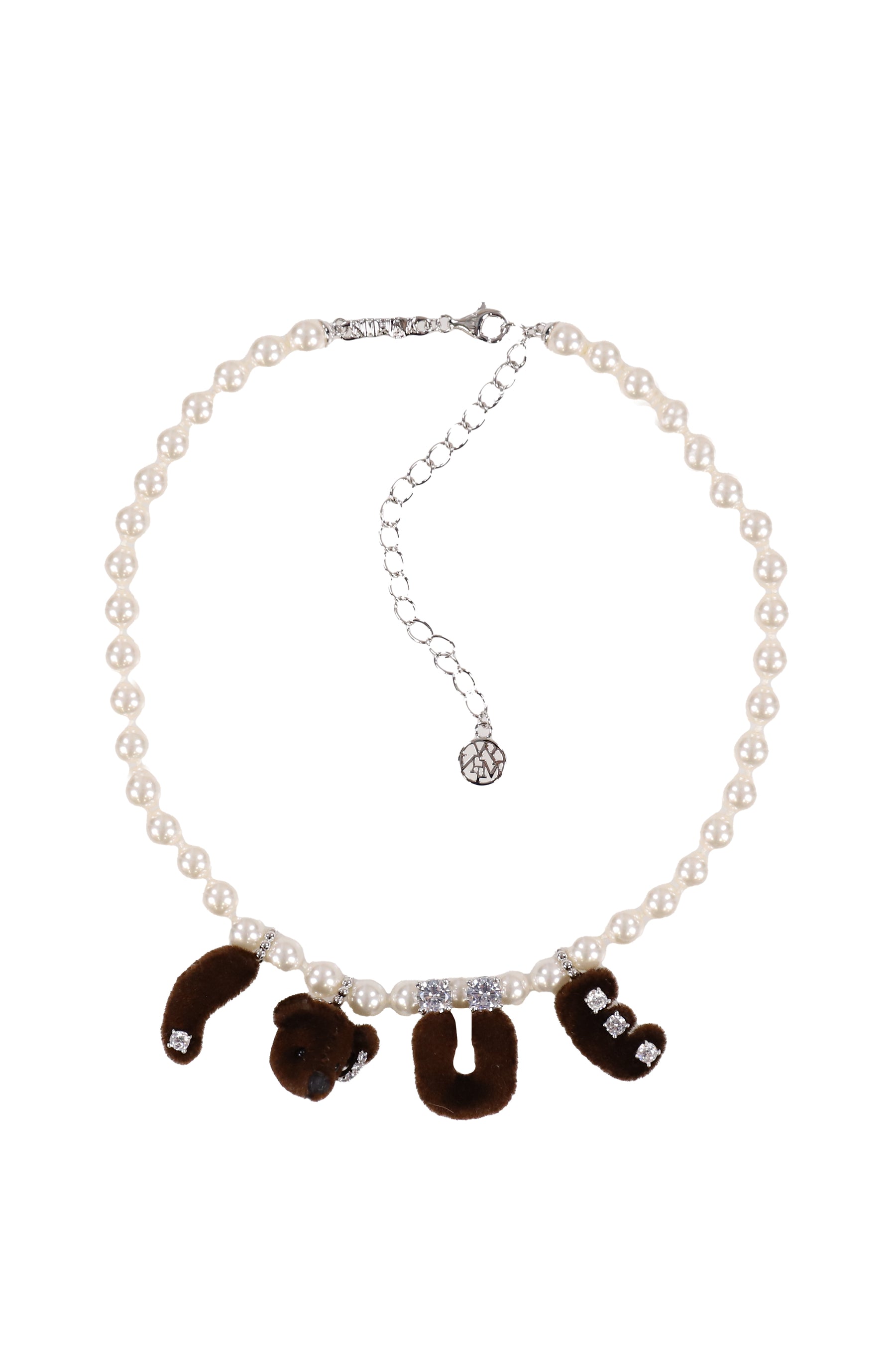 LOVE BEAR PEARL NECKLACE / BRW
