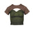 DENIM LACE COMBI T-SHIRT / GRN