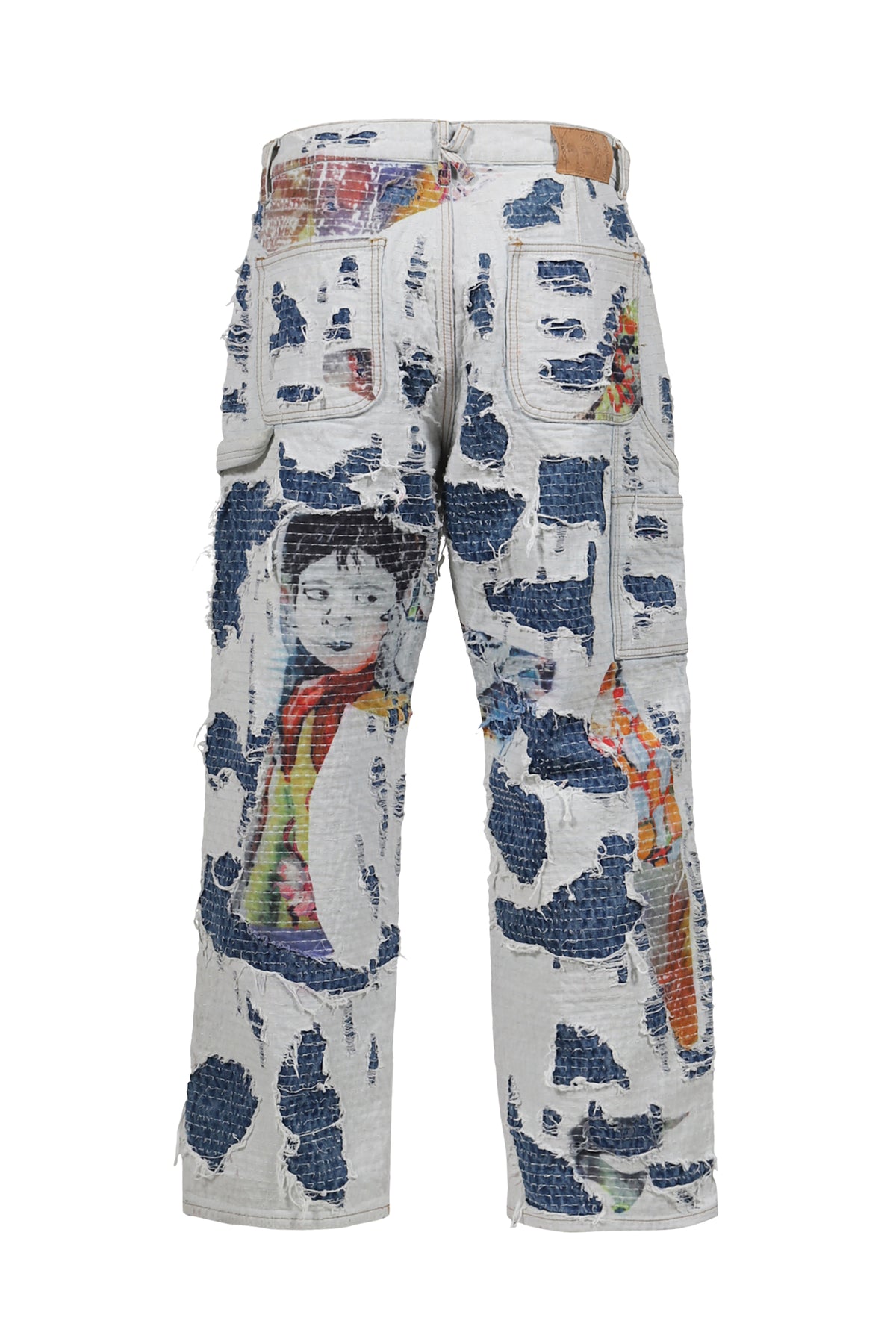 BORO STITCHED DOUBLE KNEE PANT / MULTI