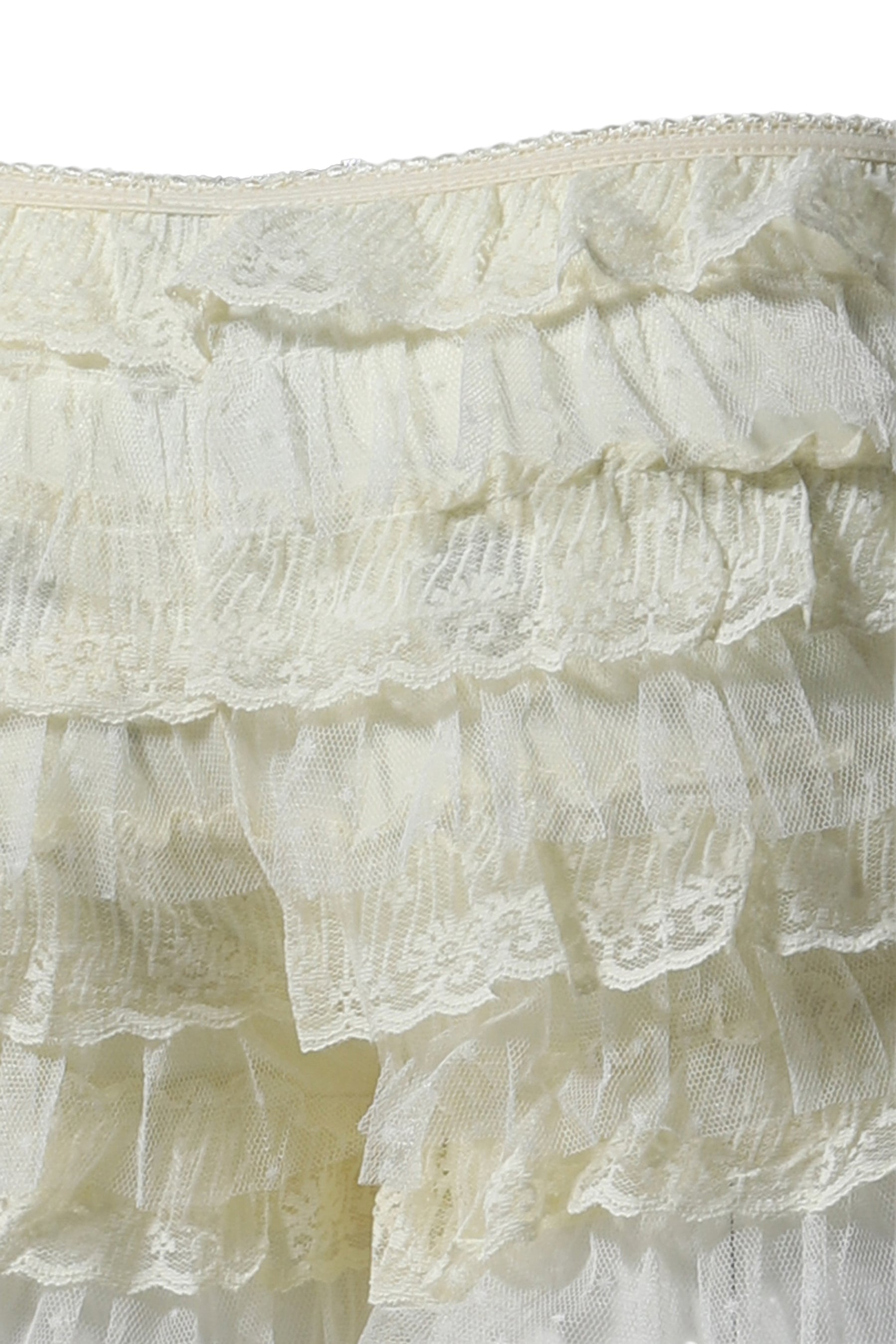 VANILLA RHEA LACE BLOOMER SHORTS / OFF WHT