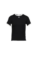 SIGNATURE CONTRAST T-SHIRT / BLK/HERITAGE WHT 