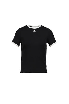 SIGNATURE CONTRAST T-SHIRT / BLK/HERITAGE WHT 