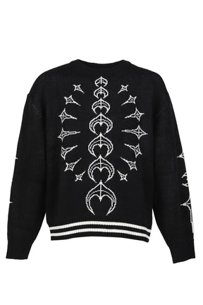 TC BONE KNIT SWEATER / BLK/WHT 