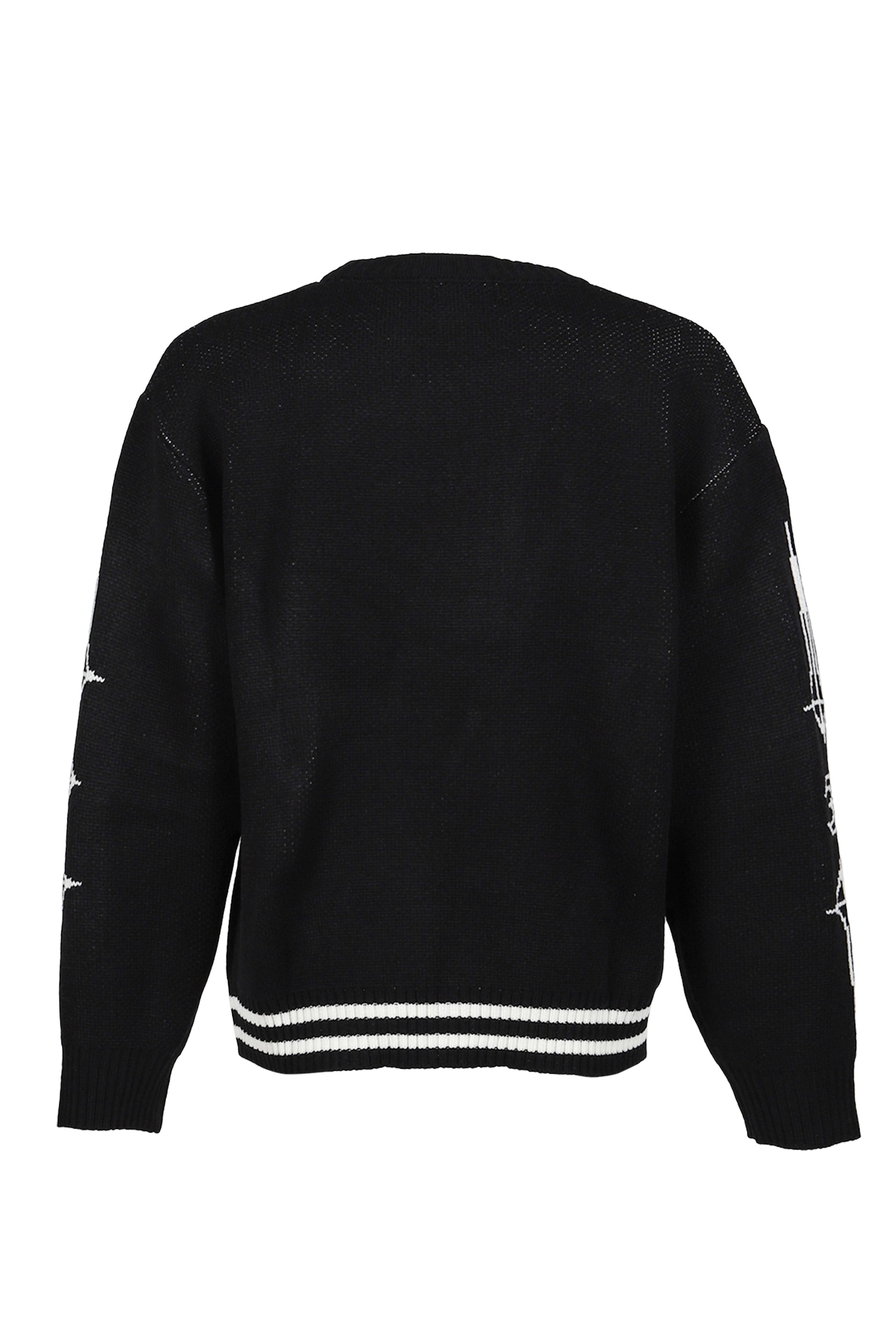TC BONE KNIT SWEATER / BLK/WHT 
