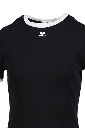 SIGNATURE CONTRAST T-SHIRT / BLK/HERITAGE WHT 