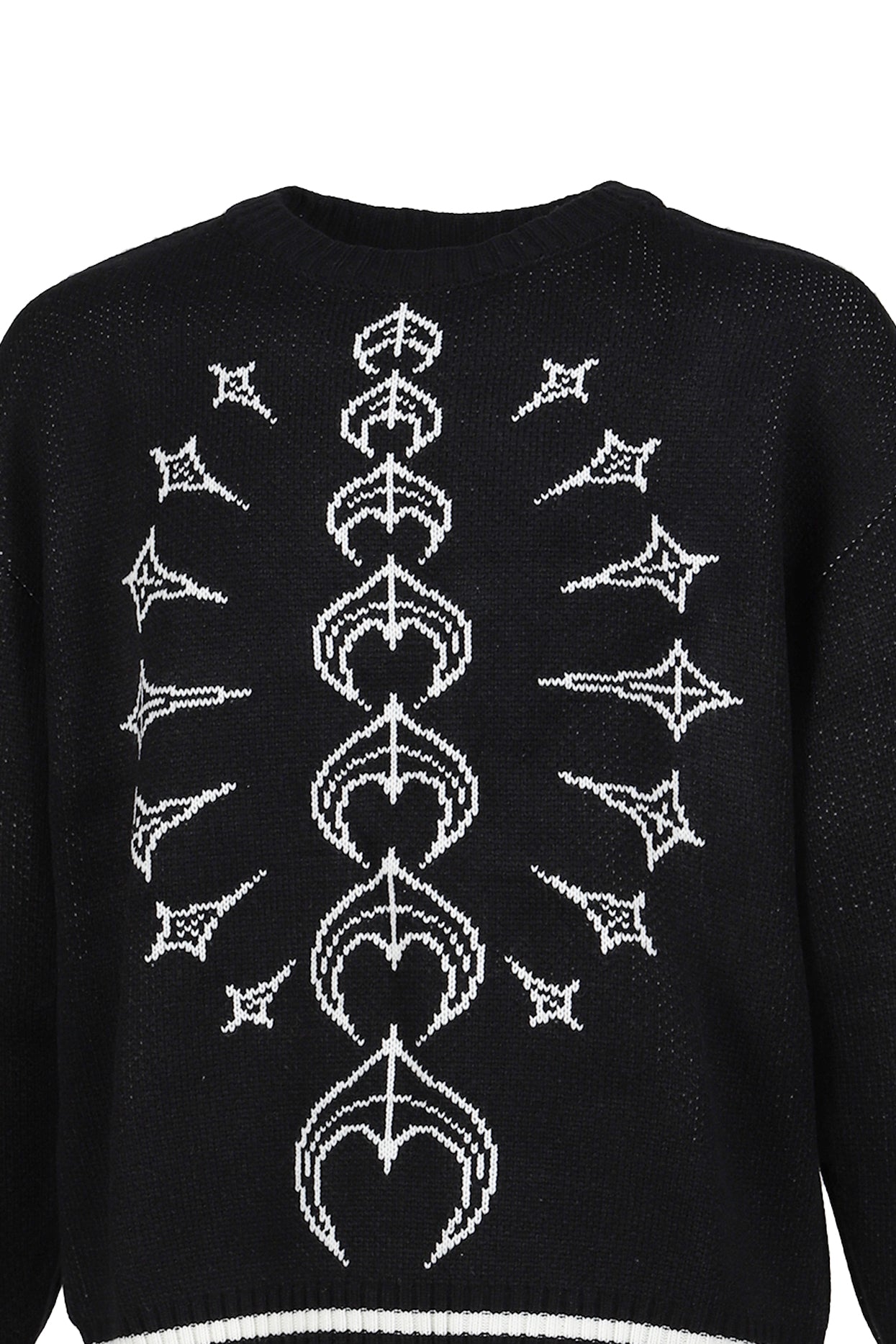 TC BONE KNIT SWEATER / BLK/WHT 